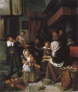 Jan Steen Festival of the St. Nikolaus china oil painting reproduction